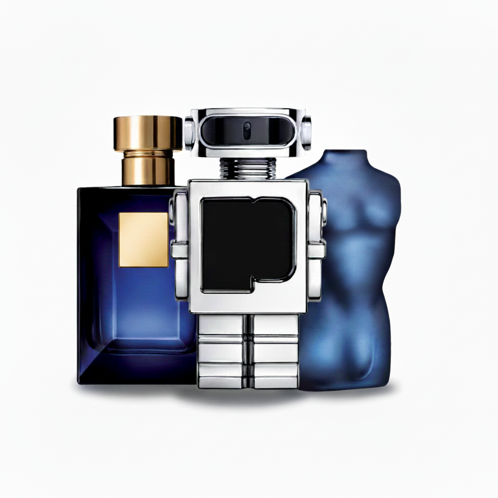 3er Parfüm-Kollektion: Holzig-aromatisches Herrenparfüm, Futuristisches Eau de Toilette und Intensives orientalisches Eau de Parfum
