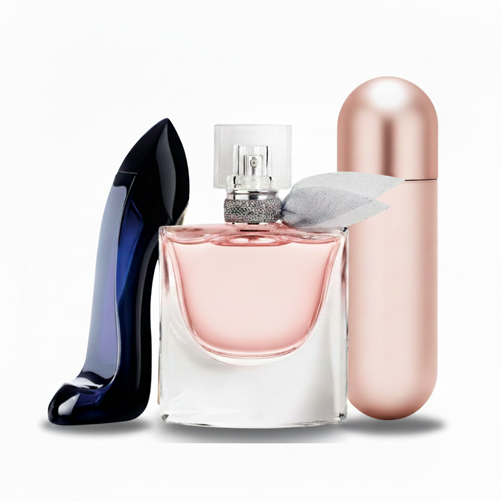 3er Parfüm-Kollektion: Blumiger Damenduft, Gourmand-Duft und Fruchtiger Roséduft (Eau de Parfum)
