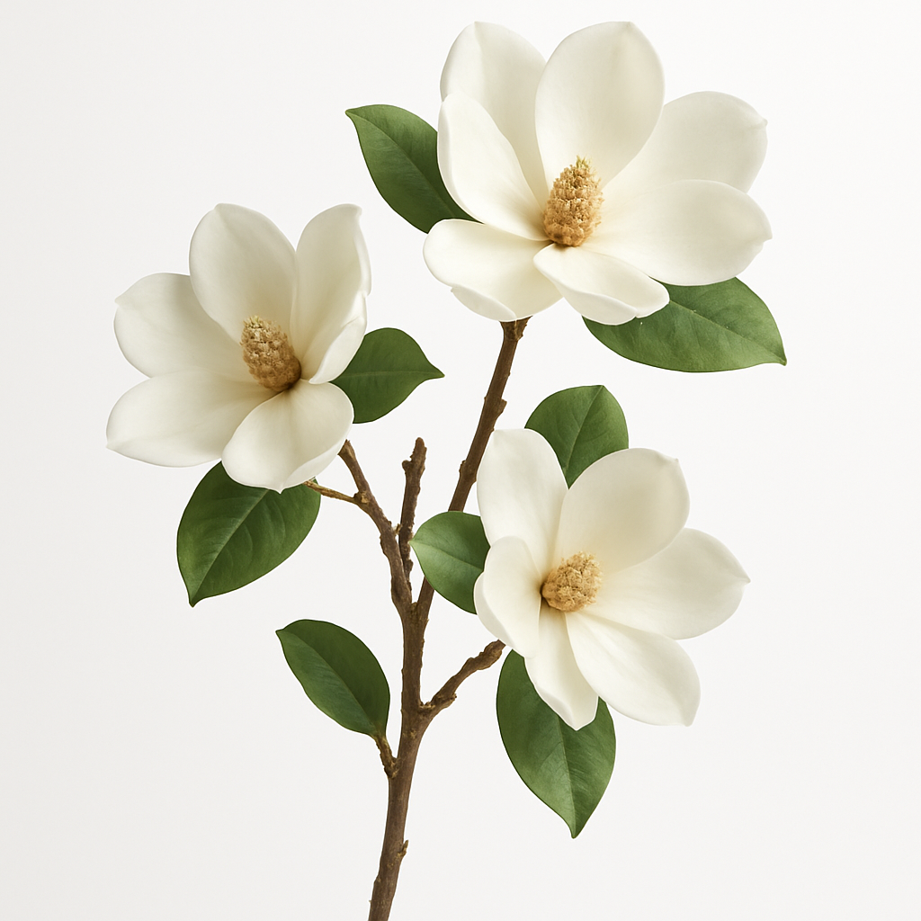 Kunstpflanzen-Set – 10 Stück | Magnolie Weiß