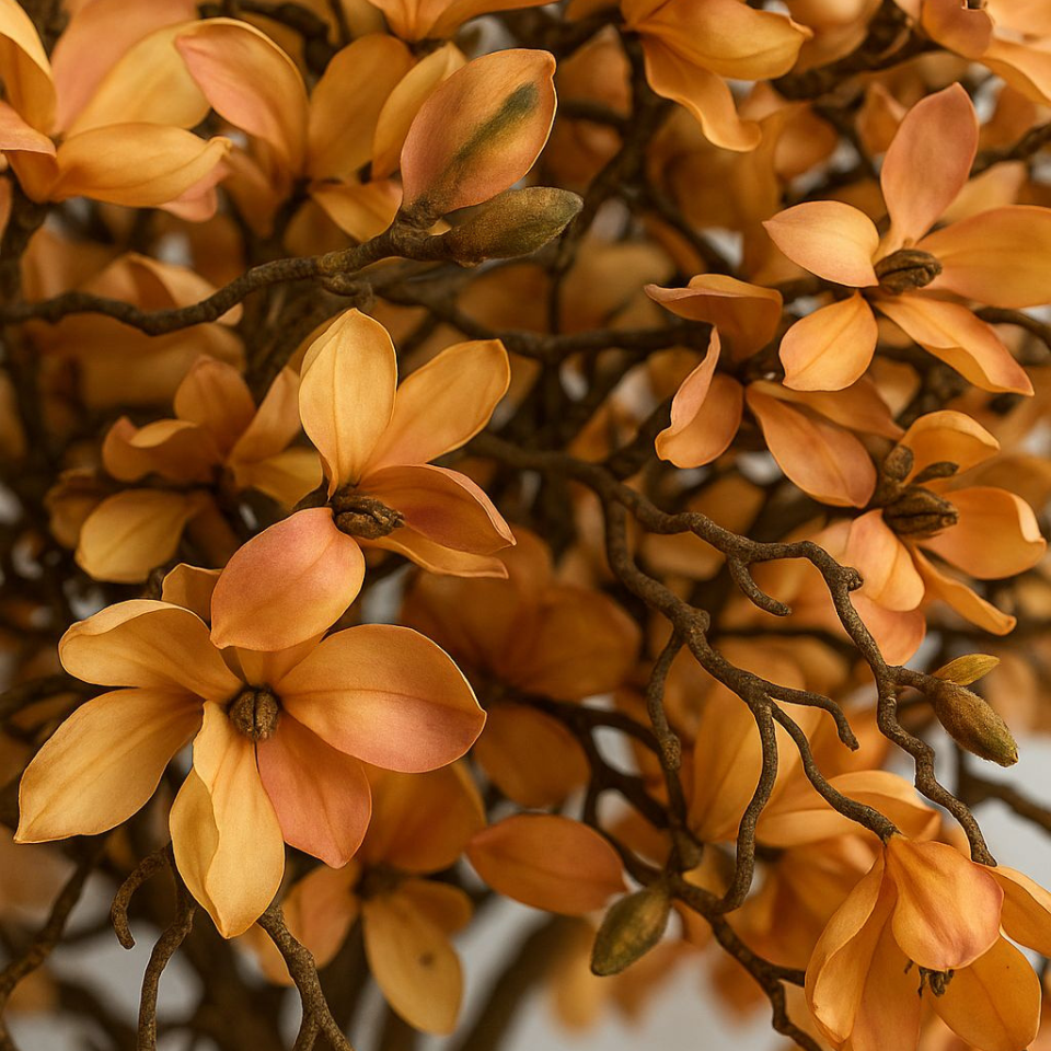 Magnolienbaum in Beige im glänzend weißen Pflanzgefäß – Neu eingetroffen